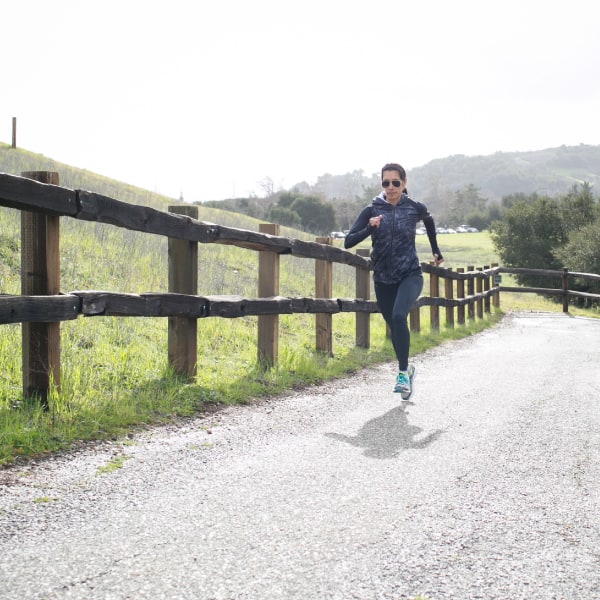 Running on the mountain track