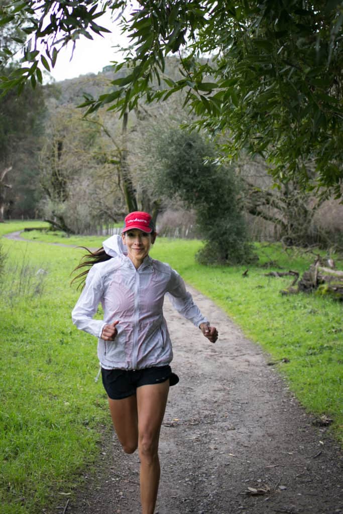 Running on the mountain track